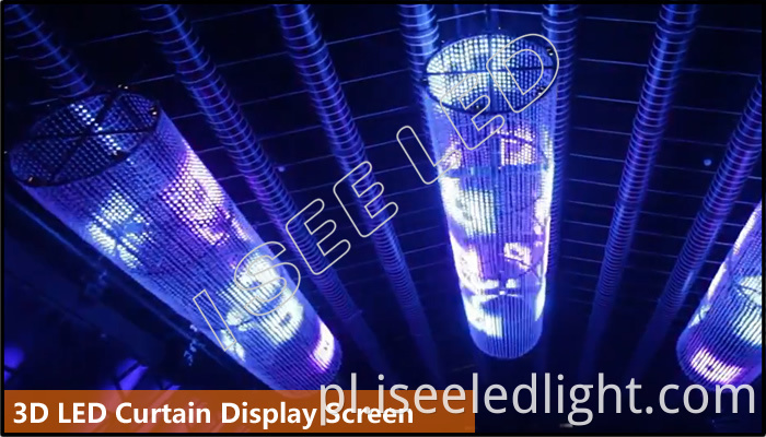 3D led curtain display screen with 2cm led bead light
